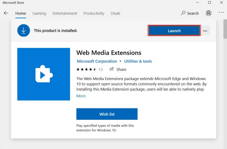 click-on-Launch-button-in-Web-media-extensions-Microsoft-Store-768x506-1 كيفية تشغيل ملفات OGG على Windows 10