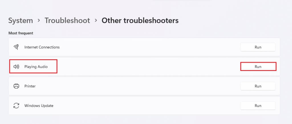 click-on-Run-button-for-Playing-Audio-troubleshooter-Windows-11-1024x437-1 إصلاح عدم عمل وحدة التحكم في الصوت Realtek على Windows 11