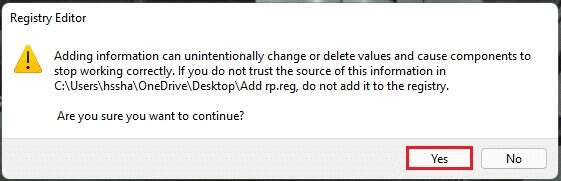 click-on-Yes-in-the-Registry-Editor-confirmation-prompt-Windows-11-561x181 كيفية إضافة قائمة سياق إنشاء نقطة الاستعادة في Windows 11
