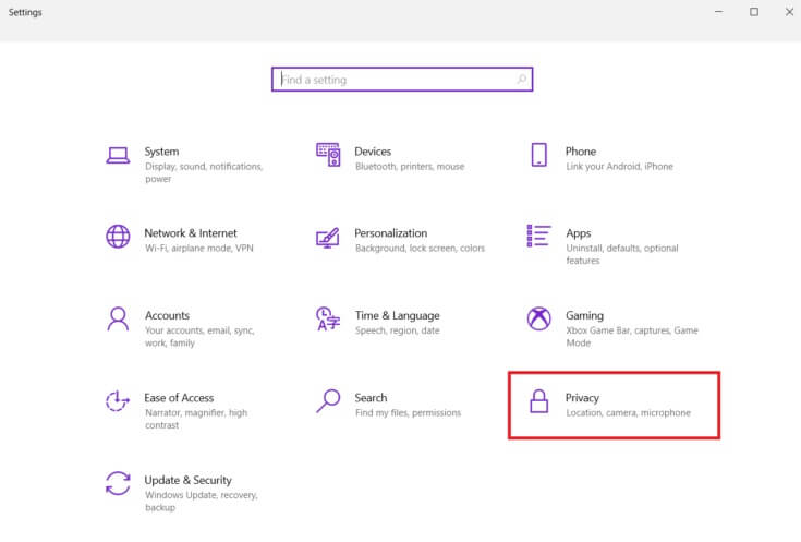click-on-privacy-735x497-1 إصلاح خطأ لا توجد كاميرا متصلة 0xa00f4244