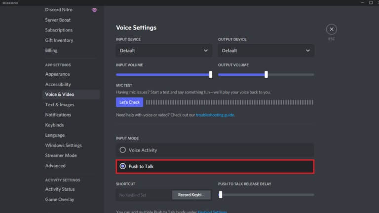 click-on-push-to-talk-option-from-the-input-mode-m-768x433-1 إصلاح عدم اكتشاف Discord للميكروفون