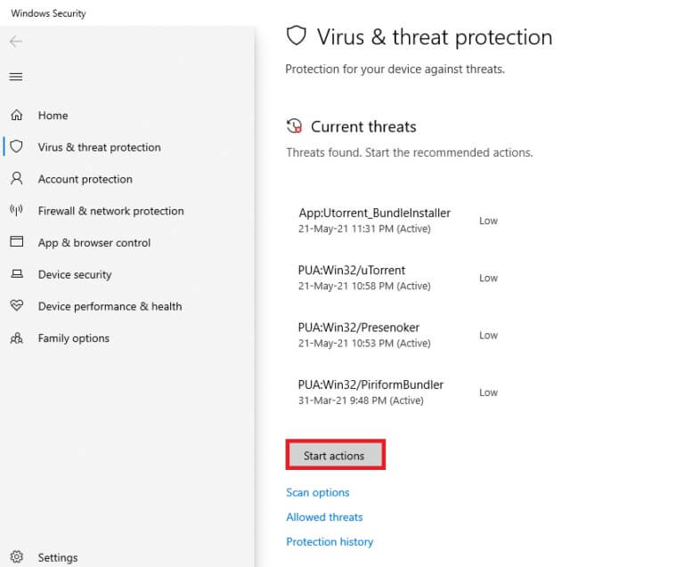 click-on-start-actions-under-current-threats-e1639217788318-768x637-11 إصلاح فشل تحديث Warframe