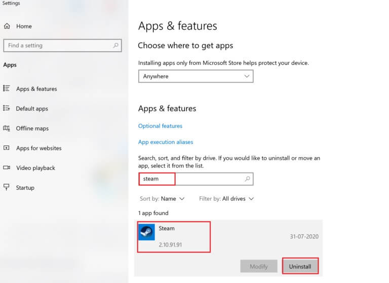 click-on-steam-and-select-uninstall-768x558-2 إصلاح Steam بطيء في Windows 10