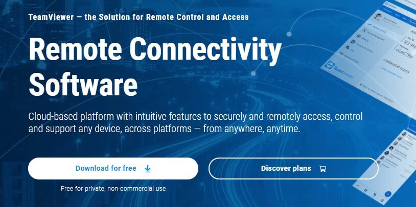 click-on-the-download-for-free-button إصلاح عدم اتصال برنامج TeamViewer في Windows 10