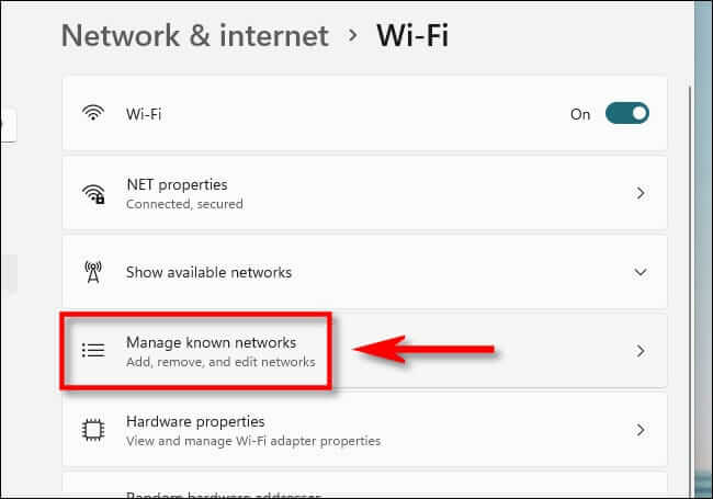click_manage_known_networks-650x455 كيفية نسيان شبكة Wi-Fi محفوظة على Windows 11