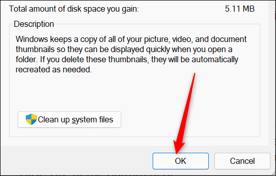 click_okay كيفية تحرير مساحة في Windows 11