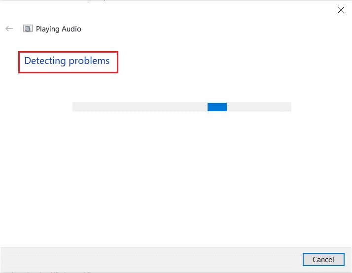 detecting-problems-by-Playing-Audio-troubleshooter إصلاح عدم عمل صوت Zoom في Windows 10