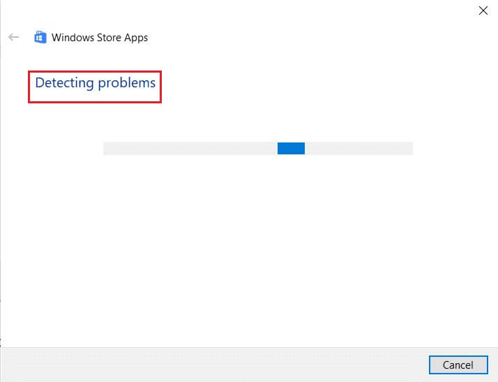 detecting-problems-in-Windows-store-troubleshooter-window إصلاح خطأ لا توجد كاميرا متصلة 0xa00f4244