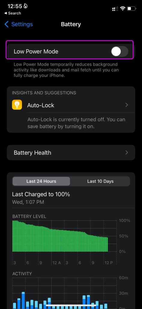 disable-low-power-mode-fix-iPhone-not-connecting-to-a-bluetooth-speaker-473x1024-1 أفضل 8 طرق لإصلاح عدم اتصال iPhone بسماعة Bluetooth