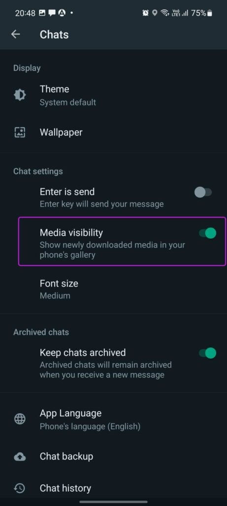 disable-media-visibility-prevent-whatsapp-from-saving-photos-461x1024-1 كيفية منع WhatsApp من حفظ الصور على iPhone و Android