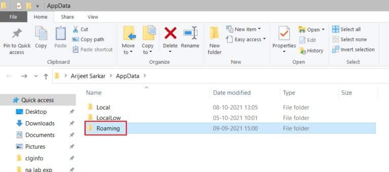double-click-on-roaming-in-appdata-folder-768x341-1 إصلاح خطأ Discord JavaScript عند بدء التشغيل