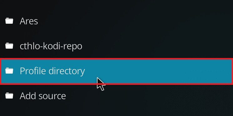 double-click-profile-directory- إصلاح فشل تحديث Kodi