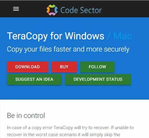 download-page-for-teracopy أفضل 28 برنامج لنسخ الملفات لنظام التشغيل Windows