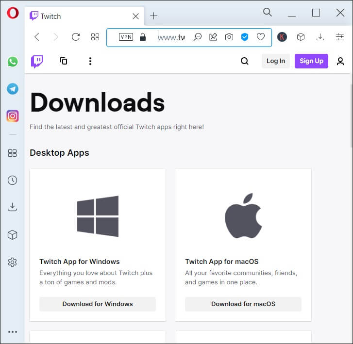 download-page-for-twitch-pc-client إصلاح عدم عمل Twitch على Chrome