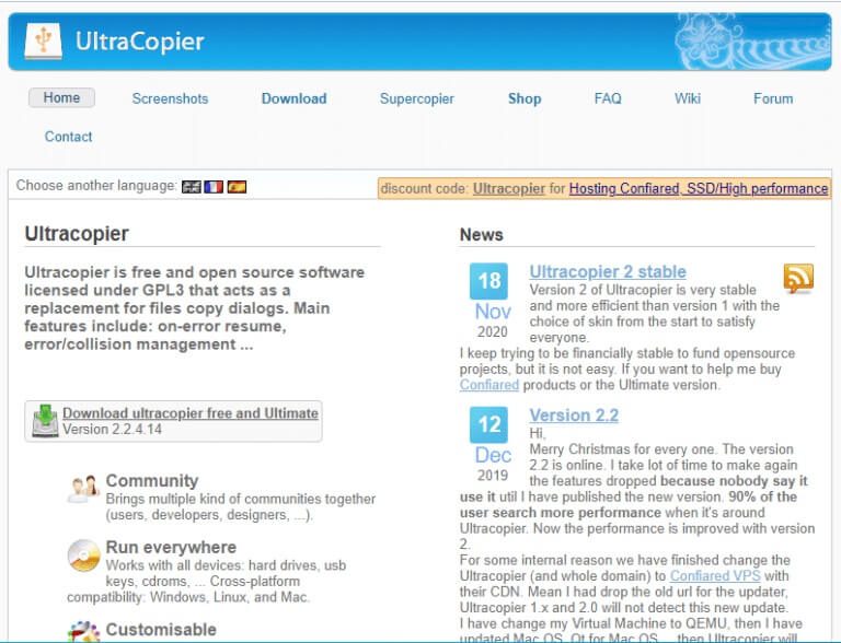 download-page-for-ultracopier-768x588-1 أفضل 28 برنامج لنسخ الملفات لنظام التشغيل Windows