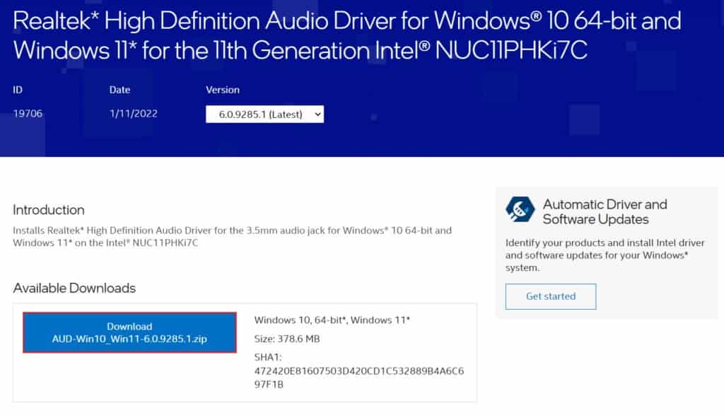 download-realtek-audio-driver-for-Windows-11-from-official-website-1024x587-1 إصلاح عدم عمل وحدة التحكم في الصوت Realtek على Windows 11