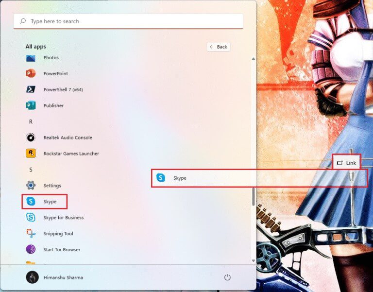 drag-an-app-from-the-windows-search-menu-Windows-11-to-desktop-768x601-1 كيفية إنشاء اختصارات سطح المكتب على Windows 11