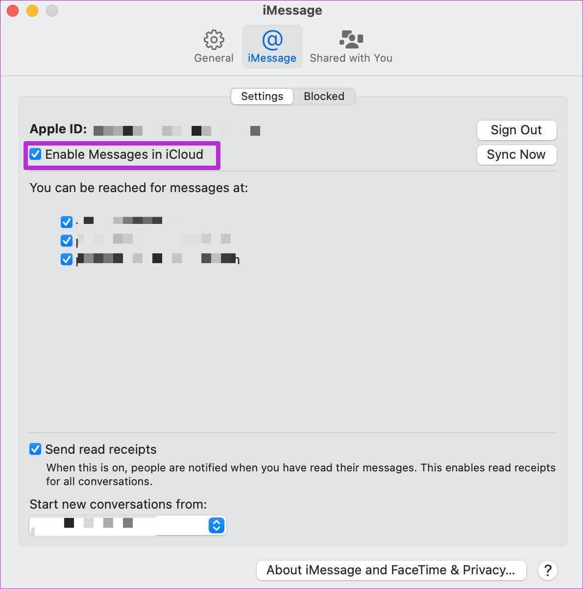 enable-iMessage-in-icloud-fix-iMessage-not-working-on-Mac أفضل 9 طرق لإصلاح عدم عمل iMessage على Mac