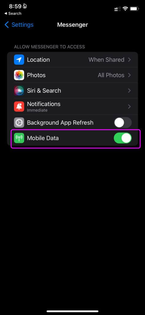 enable-mobile-data-fix-messenger-not-sending-pictures-473x1024-1 أفضل 9 طرق لإصلاح عدم إرسال Facebook Messenger للصور