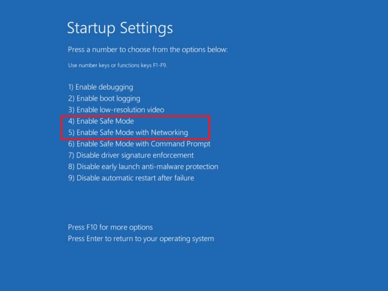 finally-hit-the-number-key-4-to-get-into-safe-mod-768x576-3 إصلاح خطأ المعالج غير صالح في نظام التشغيل Windows 10