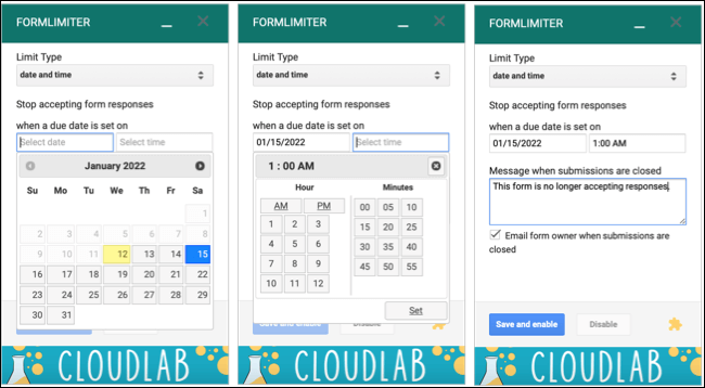formLimiterDateTime-GoogleFormsClose كيفية إغلاق Google Form