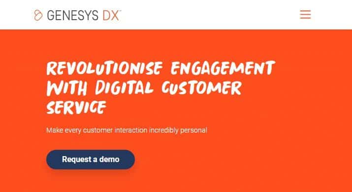 genesys-dx-homepage أفضل 29 روبوتات دردشة على الإنترنت تعمل بالذكاء الاصطناعي