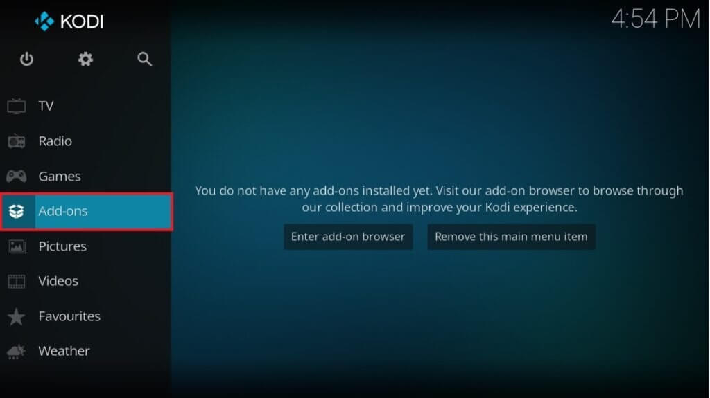 go-to-add-ons-tab-on-the-left-pane-1024x575-1 إصلاح فشل تحديث Kodi