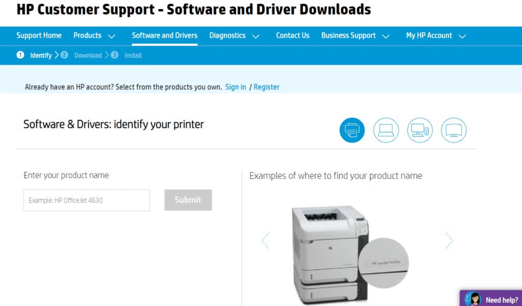 hp-printer-driver-download-page-1024x601-1 إصلاح خطأ المعالج غير صالح في نظام التشغيل Windows 10