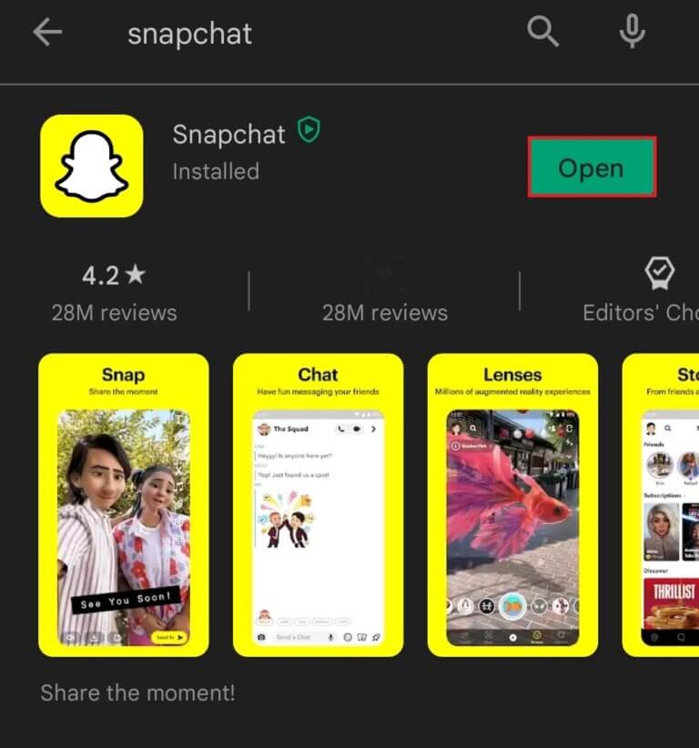 if-the-application-is-already-up-to-date-then-it-768x822-1 إصلاح عدم تحميل القصص على Snapchat