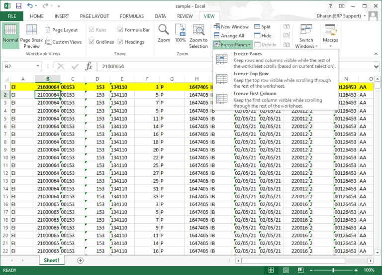 كيفية تجميد الصفوف والأعمدة في Excel - %categories