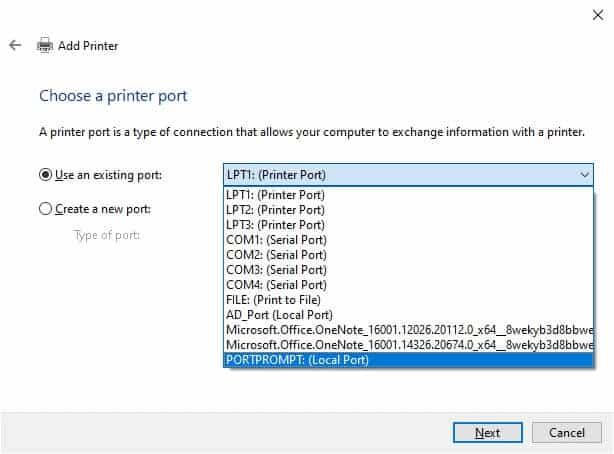 in-the-next-window-click-on-portprompt-local-port إصلاح خطأ المعالج غير صالح في نظام التشغيل Windows 10