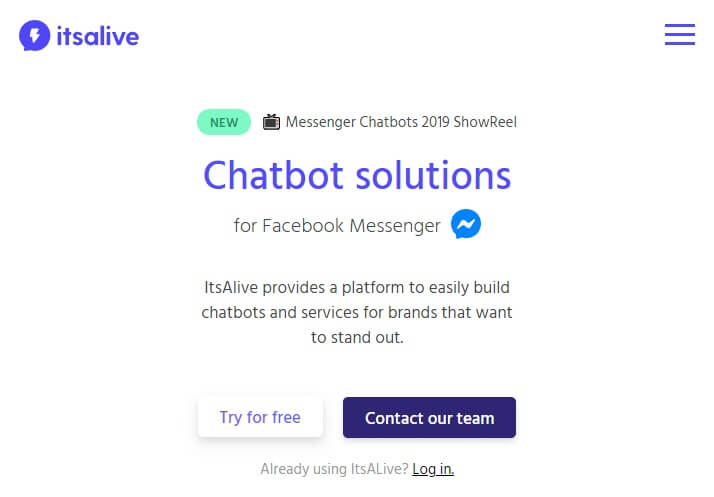 itsalive-homepage أفضل 29 روبوتات دردشة على الإنترنت تعمل بالذكاء الاصطناعي