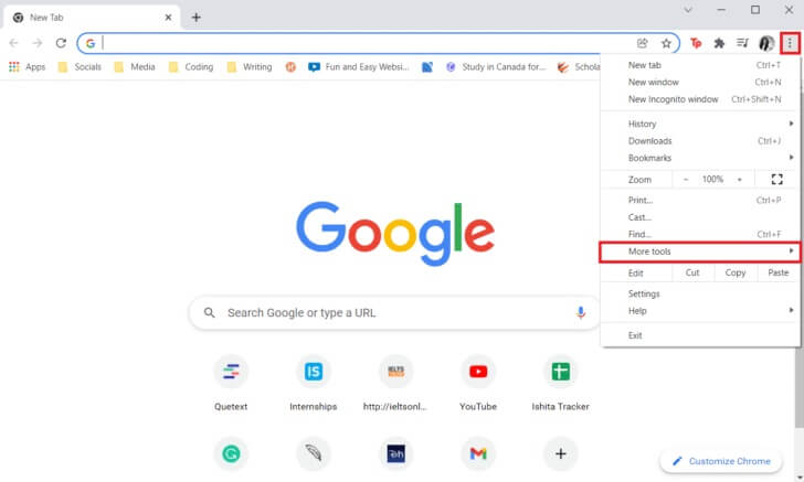 launch-chrome-and-choose-more-tools-from-the-actio-728x437-1 إصلاح عدم عمل AdBlock على Twitch