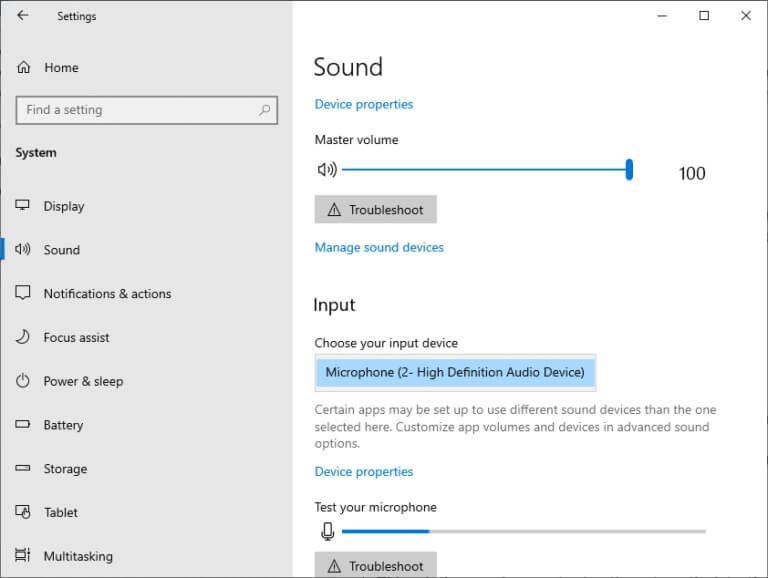 launch-sound-settings-from-the-search-menu-and-sel-768x578-1 إصلاح عدم عمل صوت Zoom في Windows 10