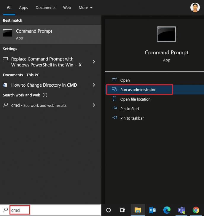 launch-the-command-prompt-by-typing-cmd-or-command إصلاح خطأ Discord JavaScript عند بدء التشغيل