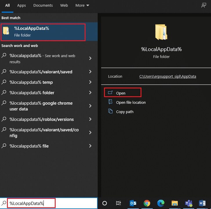 localappdata-4 كيفية إصلاح عدم عمل كاميرا Discord