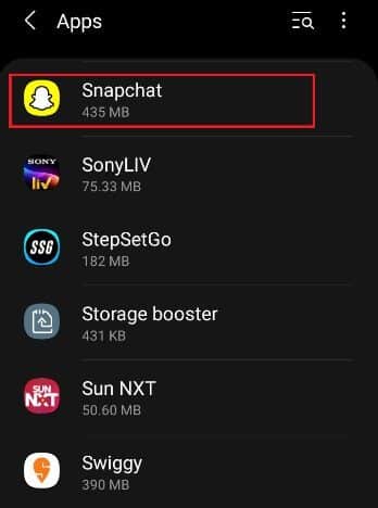 locate-and-tap-snapchat-app-1 إصلاح عدم تحميل القصص على Snapchat