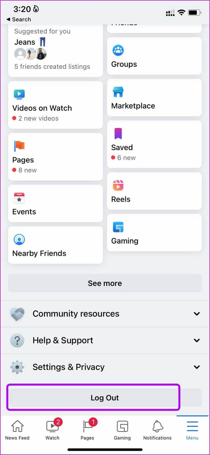 log-out-from-facebook-iphone-remove-remembered-email-from-facebook-login_935adec67b324b146ff212ec4c69054f كيفية إزالة عنوان البريد الإلكتروني الذي تم تذكره في تسجيل الدخول إلى Facebook على الويب والجوال