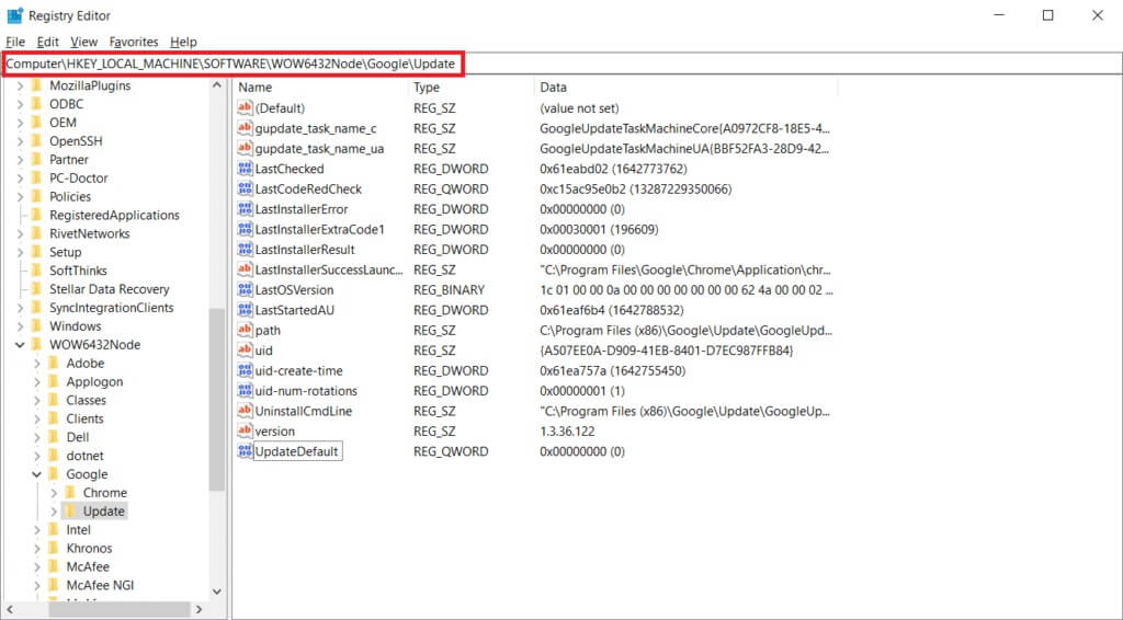 navigate-to-computer-hkey_local_machine-software-1024x566-1 إصلاح عدم تحديث Google Chrome