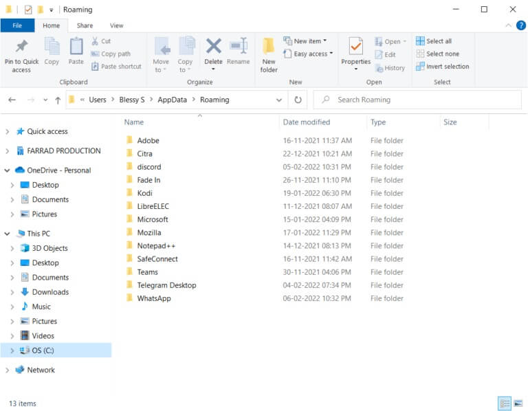 navigate-to-the-roaming-folder-of-the-app-768x598-1 إصلاح خطأ 0 ERROR_SUCCESS على Windows