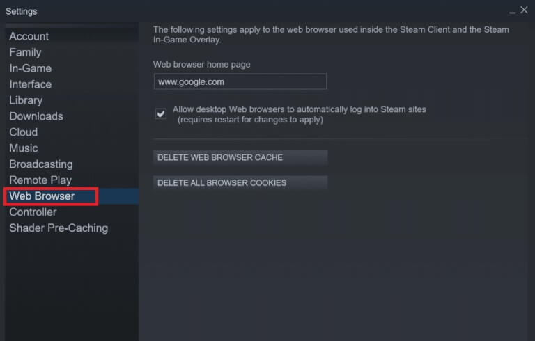 navigate-to-the-web-browser-tab-768x490-1 إصلاح Steam بطيء في Windows 10