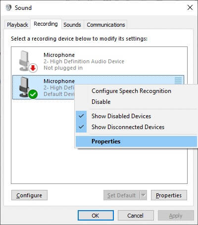 next-click-on-properties إصلاح عدم اكتشاف Discord للميكروفون