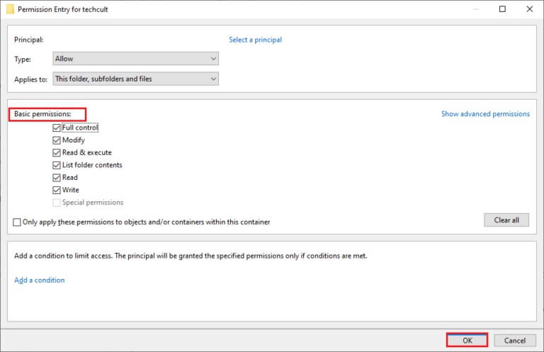 now-check-all-the-boxes-under-basic-permissions-768x497-1 إصلاح خطأ الخدمة 1053 على Windows 10
