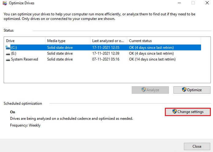 now-click-on-change-settings إصلاح الإستخدام العالي للقرص Ntoskrnl.exe