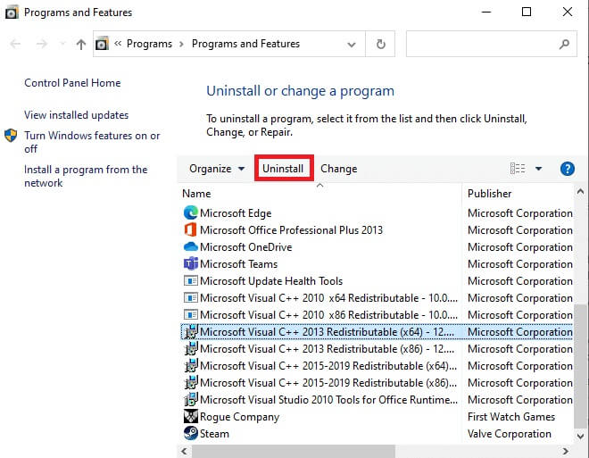 now-click-on-ok-and-select-microsoft-visual-c-r-1 إصلاح فشل تحديث Warframe