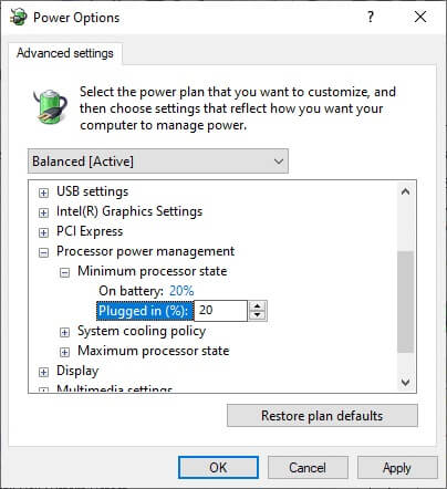 now-click-on-plugged-in-and-change-the-value-betw إصلاح الإستخدام العالي للقرص Ntoskrnl.exe