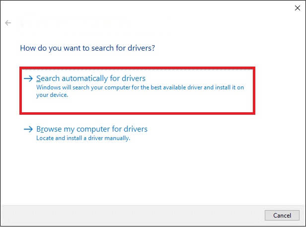 now-click-on-search-automatically-for-drivers-opt-1 إصلاح الإستخدام العالي للقرص Ntoskrnl.exe