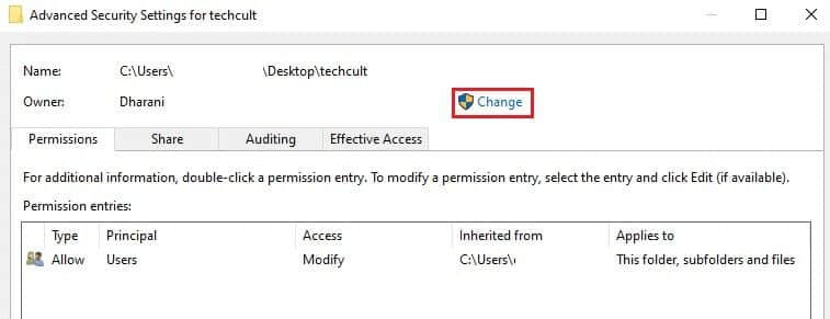 now-click-on-the-change-option إصلاح خطأ الخدمة 1053 على Windows 10