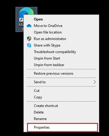 now-click-on-the-properties-option-3-1 إصلاح STATUS ACCESS VIOLATION في Chrome
