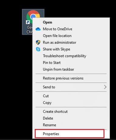 now-click-on-the-properties-option إصلاح خطأ STATUS BREAKPOINT على Google Chrome